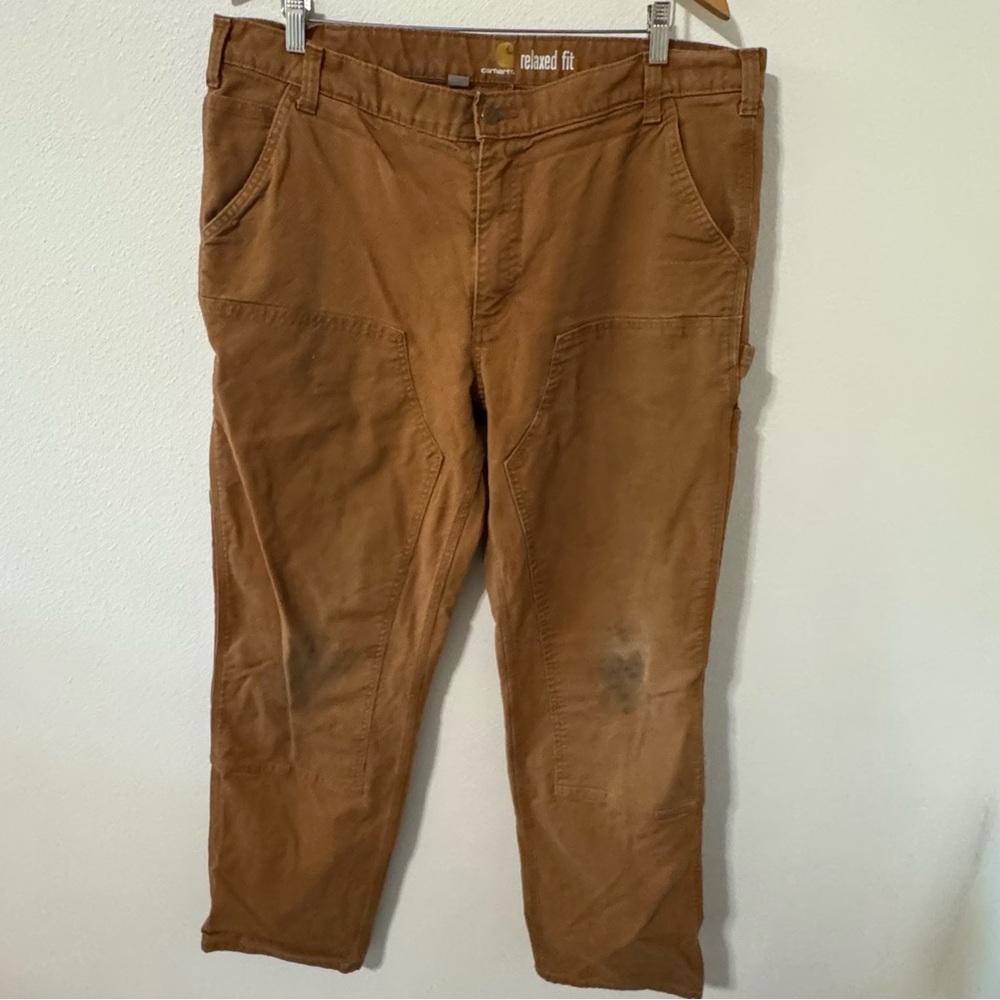 Carhartt Double Knee Relax Straight Rugged Flex Duck Canvas Dungaree Pant-40x34